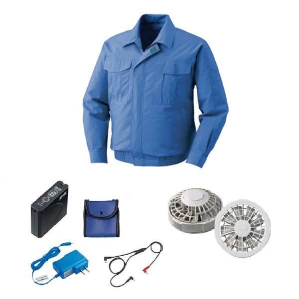 KU90550 空調服 R 綿薄手 FAN2200G・RD9261・LISUPER1セット ライトブルー 4L (代引不可)