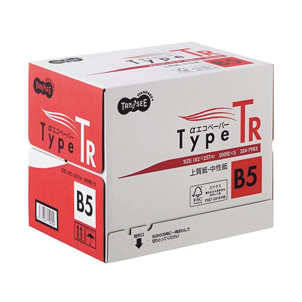 （まとめ）TANOSEE αエコペーパータイプTR B5 1箱(2500枚:500枚×5冊) 【×3セット】 (代引不可)