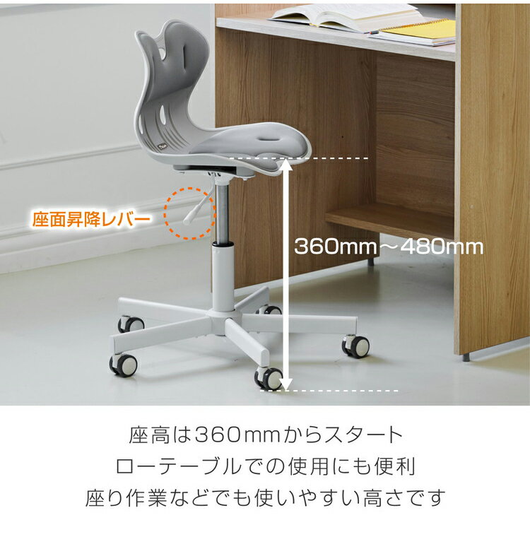 骨盤サポートチェア ガス昇降タイプ My Comfy 姿勢サポートチェア 椅子 座椅子 クッション サポートチェア 骨盤 ガス昇降圧タイプ 高さ調節 高さ調整 イス いす 姿勢 キャスター付き(代引不可)【送料無料】