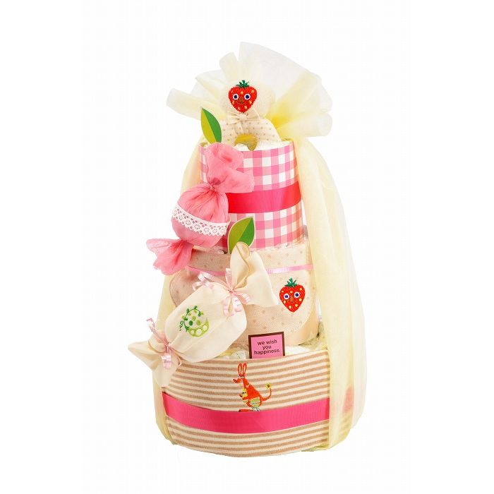 Diaper Cake ダイパーケーキ オーガニックキャンディーいちご GFDC024【送料無料】