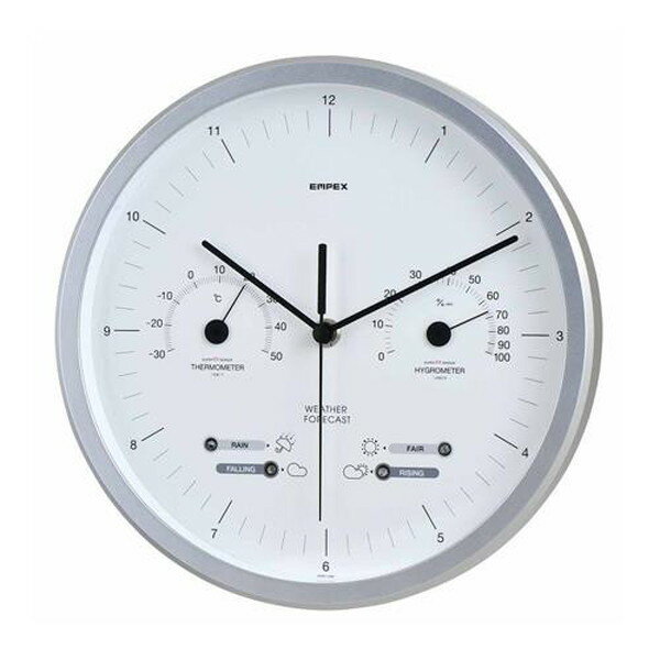 ESCO エスコ φ265mm 掛時計(温度・湿度計付) EA798CN-15(代引不可)【送料無料】