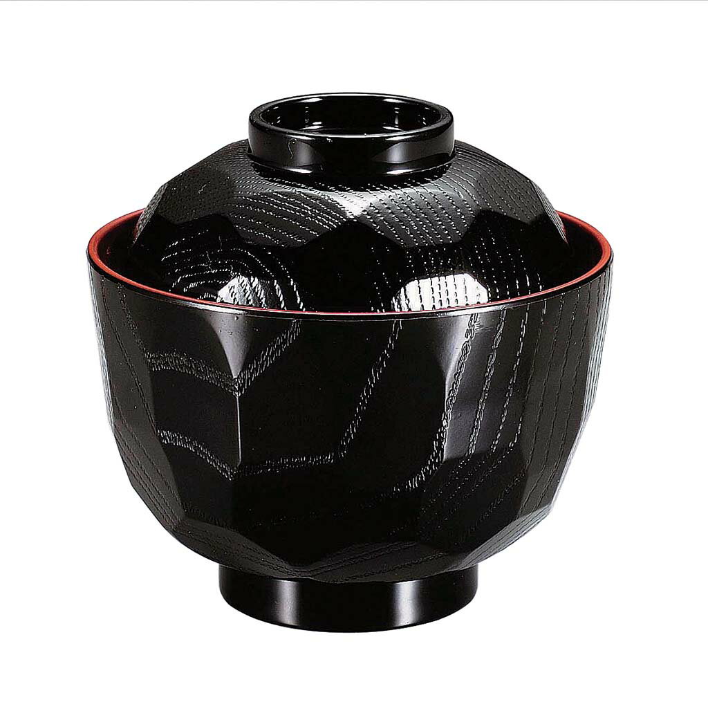 耐熱ABS ニュー亀甲小吸椀 黒内朱(代引不可)【送料無料】