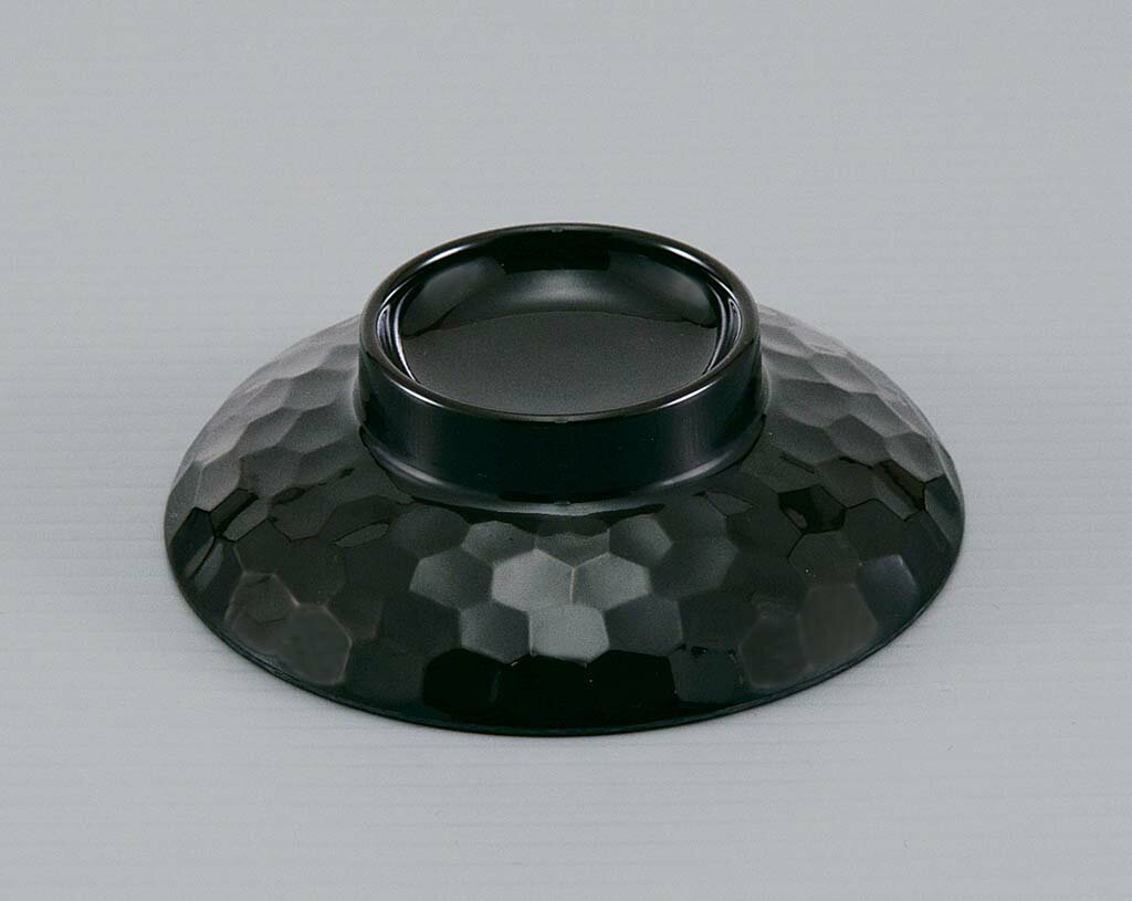 Without Lid - メラミン 亀甲汁椀 蓋 溜内黒 GW-362TM-B(代引不可)