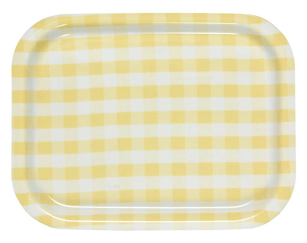 Rトレー ミルキーチェック (L) イエロー (ノンスリップ加工)(代引不可)【送料無料】