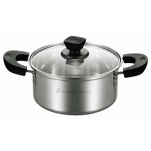 〜20 cm - 18-8 ナチュラルベーシック 深型両手鍋 18cm NBP-18W(代引不可)【送料無料】