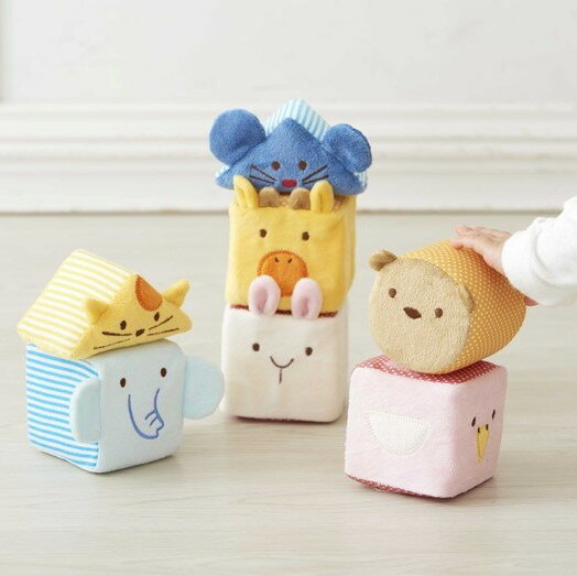 エドインター やわらかいおもちゃ フワフワトーイ フワフワアニマルブロック 布積み木【送料無料】