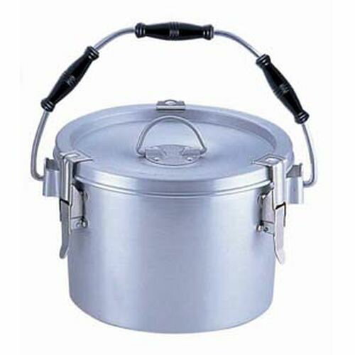 オオイ金属 シルバーアルマイト丸型二重クリップ付食缶 238 (8l) 中蓋付 ASYA103【送料無料】