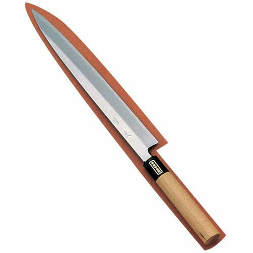 遠藤商事 SA佐文 柳刃（木製サヤ付） 24cm ASB10024 JANコード 4905001015953●サイズ(cm):24●全長(mm):380●重量(g):150●背厚(mm):4.0●材質：白鋼■SA 佐文 本霞・玉白鋼■※このページの庖丁の表示サイズは、マチ付庖丁は刃先から マチまで、マチなし庖丁は刃渡り寸法となっております。【送料について】北海道、沖縄、離島は送料を頂きます。