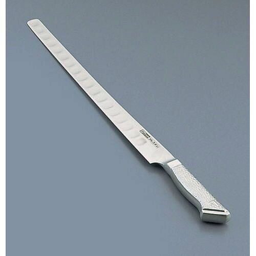 グレステン Mタイプ サーモンスライサー 336TAML 36cm AGL7602 JANコード 4562207323253●メーカー品番:336TAML●サイズ(cm):36●全長(mm):490●重量(g):265●背厚(mm):2.0●材質：ブレード--グレステン鋼 ハンドル--ステンレス■GLESTAIN グレステン(←ロゴ) 440Aをベースとしたグレステン鋼には、サブゼロ処理 (超低温処理)をはじめ、さらに何段階にもわたる特殊熱 処理を行っています。■耐蝕性、耐磨耗性、耐熱・耐寒性、靭性(強度)、硬度の 安定性(HRC58~59度)、切れ味の持続性など、 品質を徹底追求して高度な機能を実現。■グレステンTMタイプの特長■へこみの部分に空気が入ることにより、刃離れの良さと、軽い切れ味を実現しました。■18-8ステンレスを使用した衛生的で耐久性の高いステンレスハンドル。■手入れが簡単でサビない、臭いもつかないので衛生的です。■※包丁の表示サイズは、すべて刃渡り寸法となっております。【送料について】北海道、沖縄、離島は送料を頂きます。