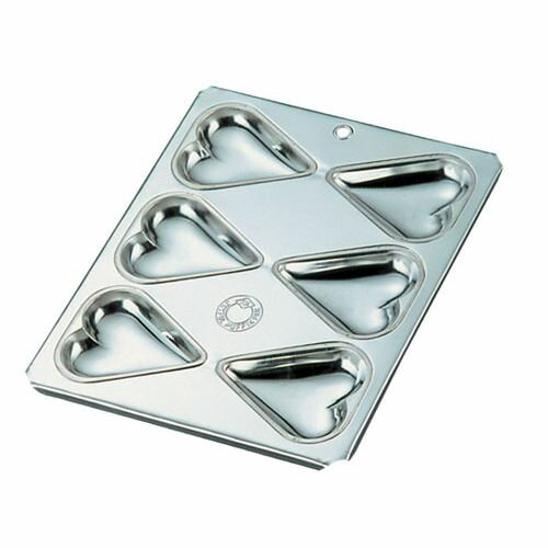 久保寺 ブリキ マフィン型 ハート型 6カップ WMH08