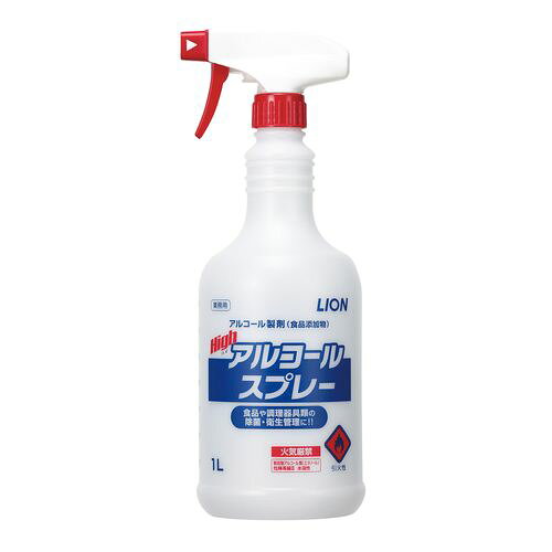 ライオン ハイアルコールスプレー 1L XAL8001 JANコード 4903301171683●容量(L):1●材質：エタノール■成分:エタノール67.9%■食品添加物のアルコール製剤。■食品の除菌・保存性の向上や厨房機器・調理器具類等の除菌、衛生管理に。【送料について】北海道、沖縄、離島は送料を頂きます。