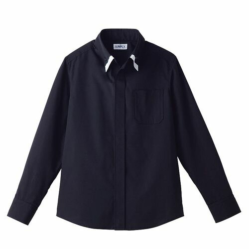 サンペックスイスト レイヤードBD衿長袖シャツ 4L ET-1312 BK×WT SSY3614【送料無料】