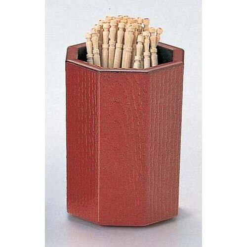 福井クラフト 八角木目楊枝入 朱内黒 (ABS) 90020840 RHSB201