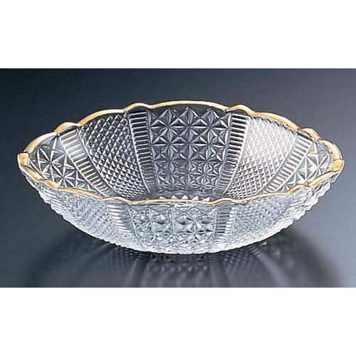 青山硝子 麻の葉小判向付 天金 KM-A1G RMJH201【送料無料】