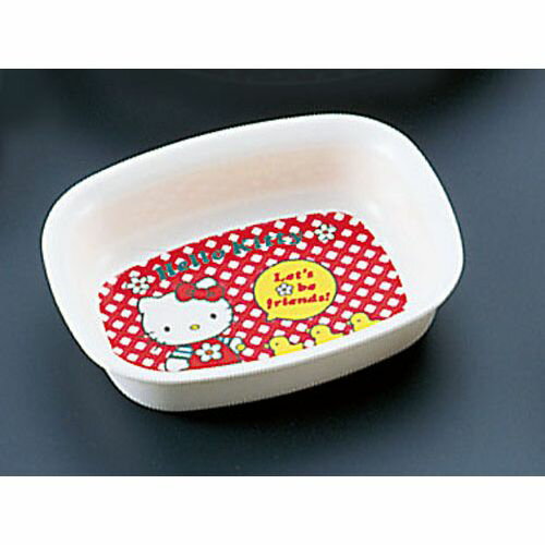 Hello Kitty - 台和 メラミンお子様食器「ニューキティ」 角小鉢(ギンガム) RKBK7