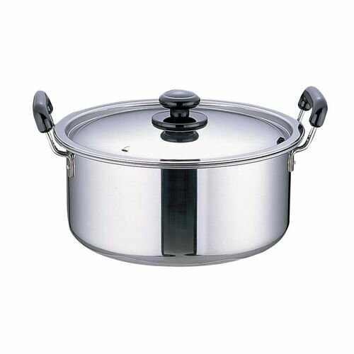 Ih Incompatible - 遠藤商事 SAステンレス プラ柄 厚板実用鍋 27cm AZT0727【送料無料】