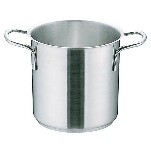ムラノ インダクション18-8寸胴鍋 （蓋無）20cm AZV7702 JANコード 4905001111105●サイズ表示(内径cm):20●外径×深さ(mm):218×180●容量(L): 5.5●重量(kg): 1.74●板厚(mm):0.8●底径(mm):178●材質：18.8ステンレス■MURANO INDUCTION(ムラノ インダクション)シリーズ[IH対応]プロユースの電磁調理器対応鍋POINT~作業効率と使いやすさを極めたカタチ■サンドイッチ式三層底 熱伝導率の高いアルミニウムを保温性の高いステンレスで サンドイッチ。■ムラ無く均一に、効率よく加熱するのでスピーディーな沸き 上がりを可能にします。■握りやすい空洞ハンドル 片手鍋は握りやすく疲れにくいデザインのハンドルを採用。■忙しい厨房内でもしっかりとホールドできるので安心です。■ハンドルにビスを不使用 ハンドルと鍋本体の接合にビスを使用していません。■洗いやすく衛生的で、ビスの緩みなどによる水モレの心配が ありません。■※Murano(ムラノ)インダクションシリーズのみ【送料について】北海道、沖縄、離島は送料を頂きます。