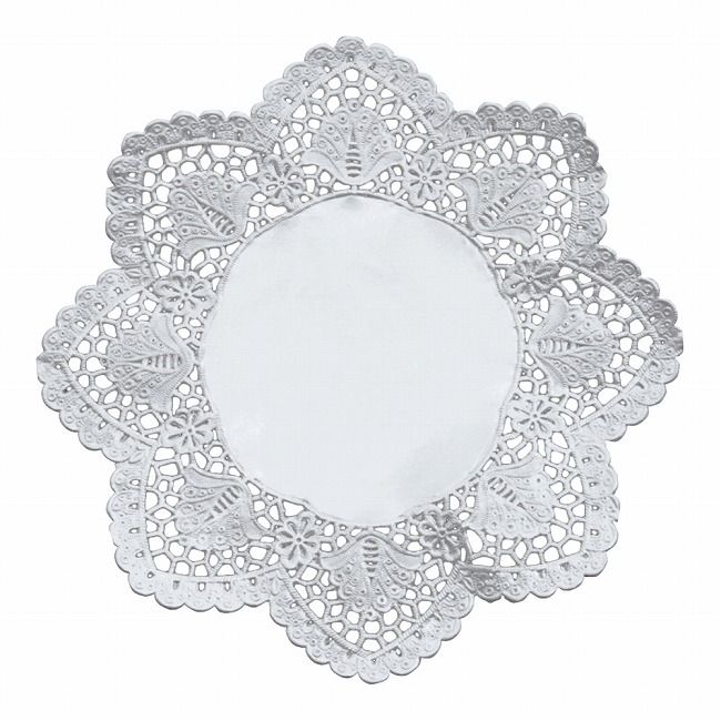稲葉紙工 ドイリー 銀丸型レースペーパー (100枚入) 7号 [XLC2203]