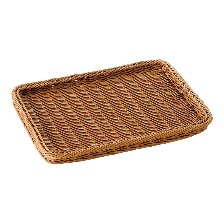 樹脂製ディスプレイバスケット 浅型30号 ブラウン萬洋4992135338546(代引不可)(3.0)