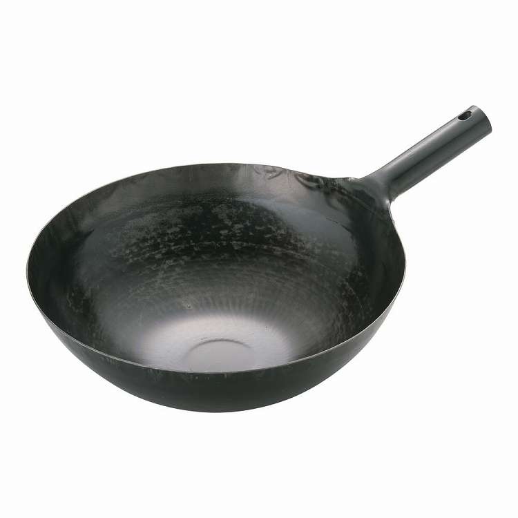 山田 鉄 打出片手中華鍋(板厚1.6mm) 36