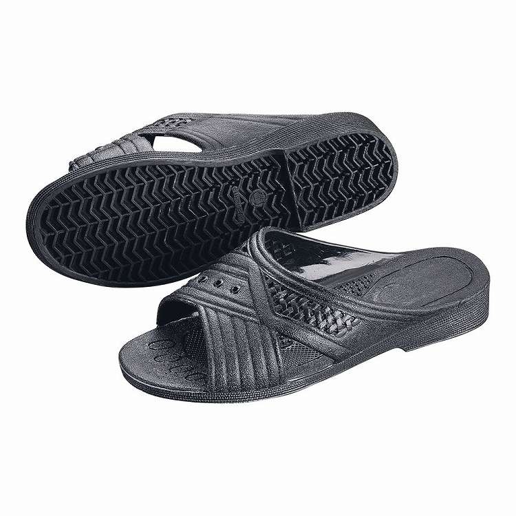 紳士シャワーサンダル 前あき M ブラック(代引不可)