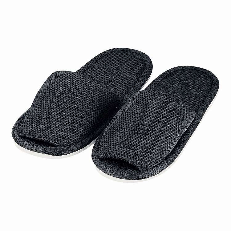ウォッシャブルスリッパメッシュタイプ (90足入) 黒(代引不可)【送料無料】