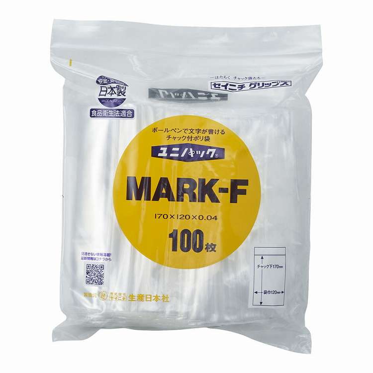 Bags - ユニパック マーク(チャック付ポリ袋) MARK-F(100枚入)新(代引不可)
