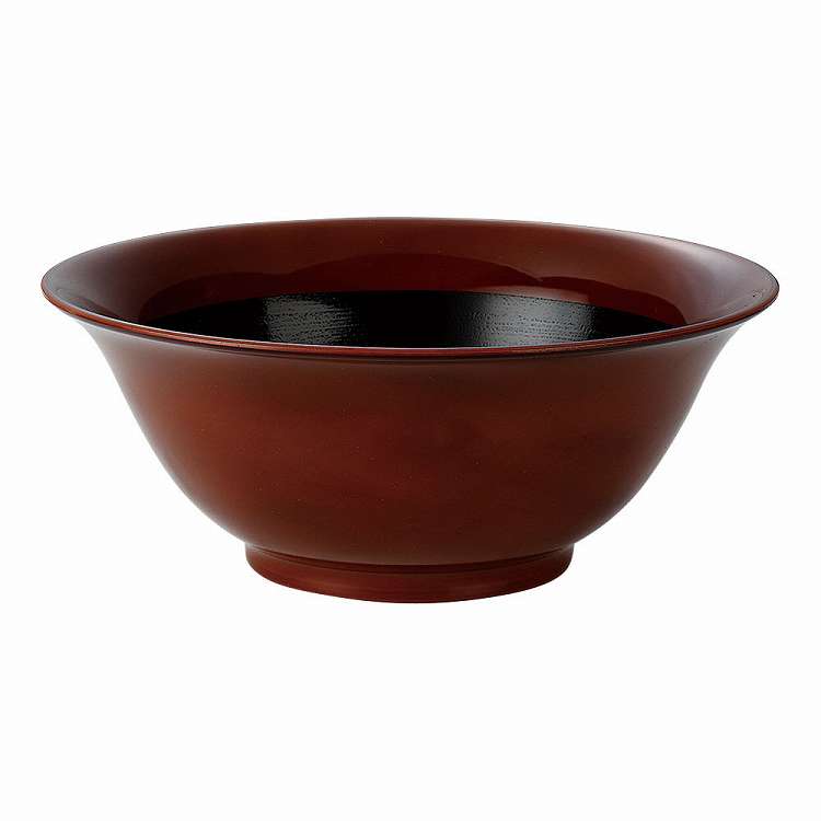 シェルミン 麺鉢 アメ釉内黒乾漆 19.2cm渕太50021865(代引不可)【送料無料】