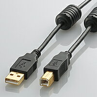[ELECOM(エレコム)] ノイズに強いフェライトコア付きUSB2.0ケーブル[2.0m] U2C-BF20BK(代引き不可)(2)