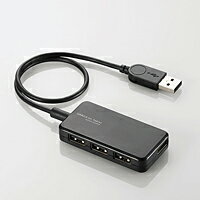 [ELECOM(エレコム)] USB2.0ハブ（Windowsタブレット向け） U2HS-A402BBK(代引不可)【メール便（ネコポス）】【送料無料】