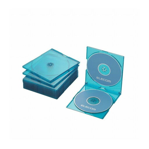 エレコム Blu-ray/DVD/CDケース(スリム/PS/2枚収納) CCD-JSCSW10CBU(代引不可) エレコム Blu-ray/DVD/CDケース(スリム/PS/2枚収納) CCD-JSCSW10CBU(代引不可)