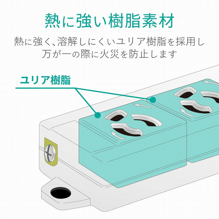 エレコム 電源タップOAタップ/コンセントタップ 4個口 3P 10m 抜ケ防止 マグネット付 T-ECOH34100NM T-ECOH34100NM(代引不可)【送料無料】