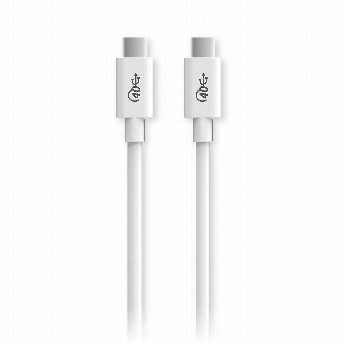 【商品詳細】■USB Type-Cを搭載しているパソコンなどに、USB Type-Cを搭載している機器を接続し、充電やデータ転送ができるUSB4ケーブルです。■USB-IF 正規認証品です。■新規格のUSB Type-Cコネクタは、ウラ、オモテに関係なくケーブルを挿し込めます。■USB PD(USB Power Delivery)対応により、最大100W(20V/5A)の大電流で接続機器への給電が可能です。 ※接続する機器がPD対応である必要があります。※ご使用になるパソコンなどの性能によって、供給される電流値が異なります。■最大40Gbpsの超高速データ転送が可能です。■細線同軸を採用することにより、細くてしなやかな、取り回しのしやすいケーブルを実現しました。■難燃性の素材を使用し、安全性を高めています。■外部ノイズの干渉から信号を保護する3重シールドケーブルを採用しています。■サビなどに強く信号劣化を抑える金メッキピンを採用しています。■EUの「RoHS指令(電気・電子機器に対する特定有害物質の使用制限)」に準拠(10物質)した、環境にやさしい製品です。■コネクタ形状：USB Type-Cオス-USB Type-Cオス ■対応機種：USB Type-C端子搭載のパソコン及びUSB Type-C端子搭載の周辺機器 ■ケーブル長：0.8m ※コネクタ含む ■ケーブル太さ：4.6mm ■規格：USB4規格正規認証品 ■対応転送速度：最大40Gbps ※理論値 ■パワーデリバリー対応：○ ■ALTモード対応：○ ■プラグメッキ仕様：金メッキピン ■シールド方法：3重シールド ■ツイストペアケーブル(通信線)：○ ■カラー：ホワイト ■パッケージ形態：PET箱+紙台紙【代引きについて】こちらの商品は、代引きでの出荷は受け付けておりません。【送料について】北海道、沖縄、離島は送料を頂きます。