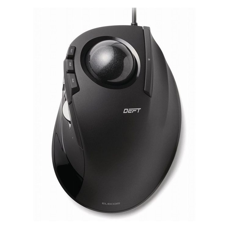 エレコム トラックボールマウス 8ボタン 34mm 玉 有線 高耐久スイッチ 半年保証 ブラック黒 M-DT2URBK ..