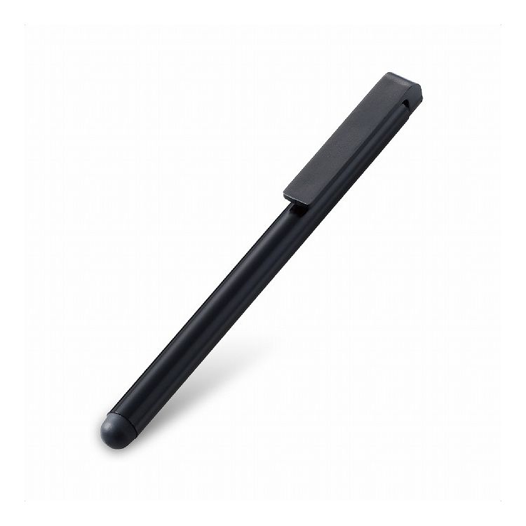 【商品特長】シリコンタイプのペン先により、しっかりし安定したタッチ感を実現したタッチペンです■シリコンタイプのペン先により、しっかりし安定したタッチ感を実現したタッチペンです■シリコン製のやわらかなペン先で、液晶画面を傷つけません。■指先でのタッチ操作と違い、液晶画面を汚さずに操作可能です。■タッチ操作はもちろん、スライド、スワイプ操作も快適に行えます。※液晶保護フィルムをご使用の際は、フィルムの種類によっては、操作時にこすれ音が生じたり、ペンの反応が悪くなることがあります。■胸ポケットなどに入れて持ち運ぶのに便利なクリップが付いています。【仕様】■対応機種：各種スマートフォン・タブレット※特定のアプリ/ソフトをご使用の際に、専用タッチペンのみでの描写設定をされている場合はご使用できない場合があります。■外形寸法：長さ約105mm×ペン径約7.5mmペン先約7mm■材質：ペン先:シリコン、本体:アルミニウム■カラー：ブラック【送料について】北海道、沖縄、離島は送料を頂きます。【配送について】■同一配送先2個以上から、宅配便となります。■単品出荷の場合、メール便（ネコポス）となります。メール便（ネコポス）の場合・ポスト投函となります。・お時間帯の指定は受け付けておりません。・代引きでの出荷は受け付けておりません。