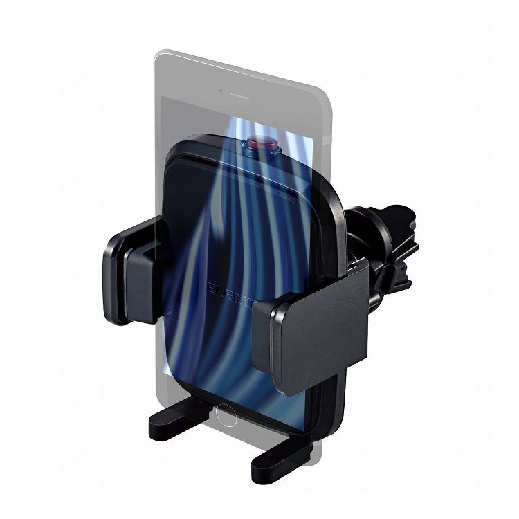 スマホホルダー 車用 スマホスタンド 幅45mm~90mm スマートフォン用 エアコンルーバー取付タイプ ブラック P-CARS12BK エレコム(代引不可)