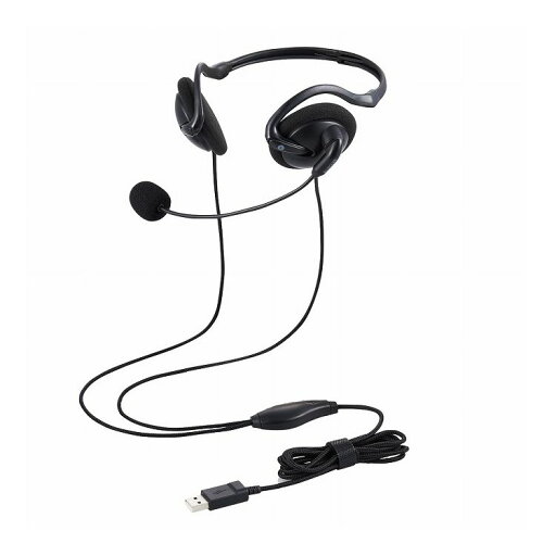 ヘッドセット ネックバンド 有線 両耳 USB 折りたたみ式 軽量 黒 HS-NB06UBK エレコム(代引不可)【送料無料】 ヘッドセット ネックバンド 有線 両耳 USB 折りたたみ式 軽量 黒 HS-NB06UBK エレコム(代引不可)【送料無料】