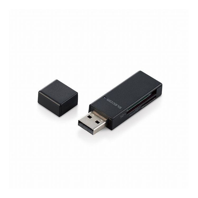 カードリーダー SD microSD対応 直挿し スティックタイプ キャップ付 ブラック MR-D205BK エレコム(代引不可)【メール便(ネコポス)】【送料無料】