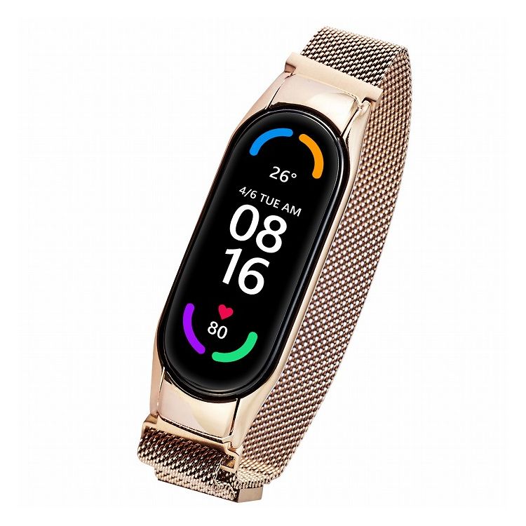 シャオミ スマートウォッチ（売れ筋ランキング） エレコム Xiaomi Mi Smart Band 6 5 交換 バンド ベルト ステンレス 通気性 耐久性 スマートウォッチ シャオミ スマートバンド 6 5 ローズゴールド SW-XI221BDSSMRG(代引不可)【送料無料】