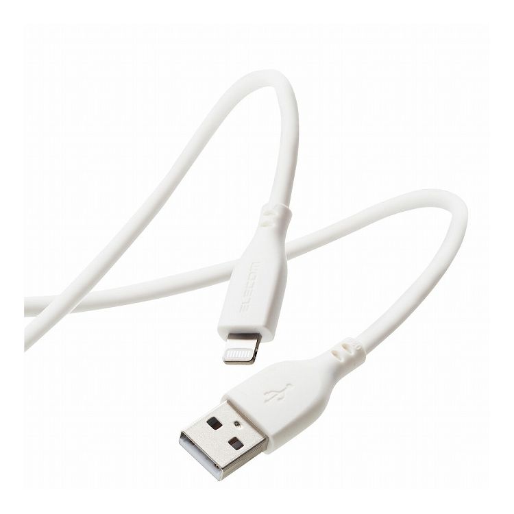 iPhone充電ケーブル ライトニング USB-A 2m 高耐久 iPhone iPad シリコン素材 ホワ...
