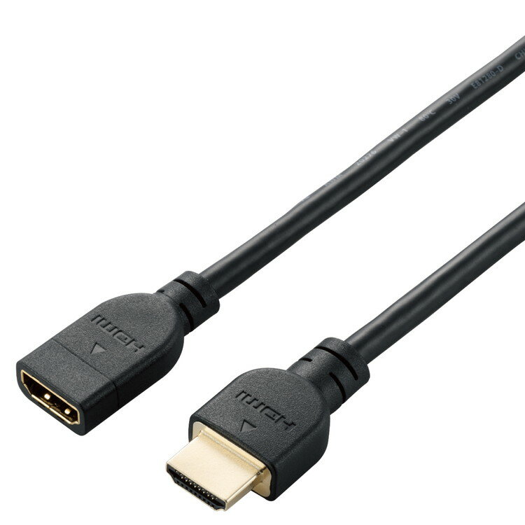 HDMI 延長 ケーブル 1m 4K 60p 金メッキ Fire TV Stick など対応 RoHS指令準拠 ARC ブラック DH-HDEX10BK ELECOM エレコム(代引不可)