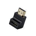 HDMI 変換 アダプタ L字 下向き 90度 オスメス変換 HDMIケーブル 延長 コネクタ 4K 60p 金メッキ RoHS指令準拠 ブラック AD-HDA...