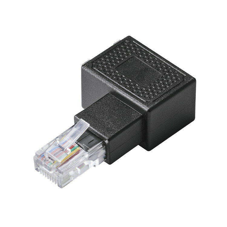 LANケーブル 延長コネクタ L字右向き 変換アダプタ Cat5e RJ45 中継コネクタ ギガビット対応 ブラック LD-RJ45U5ELRBK(代引不可)【メール便配送】【送料無料】