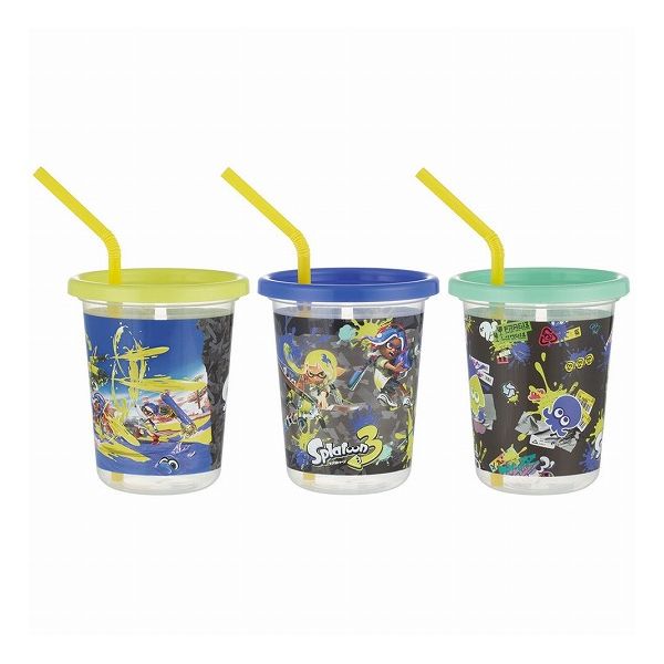 스케이터 빨대 부착 텀블러 320ml 3개 세트 스플라툰 3 SIH3ST Skater
