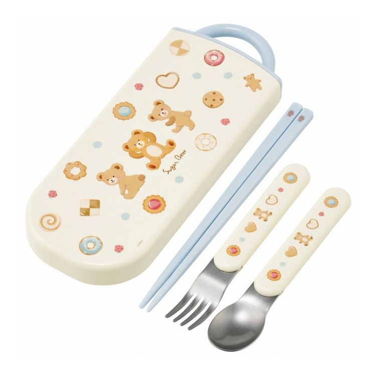 Trio Set - くま シュガーベアー 子供用 トリオセット 箸 スプーン フォーク TACC2 キャラクター かわいい スケーター skater