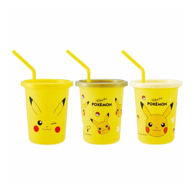 ポケモン ピカチュウ フェイス25 ストロー付 タンブラー 320ml 3個セット SIH3ST キャラクター スケーター skater
