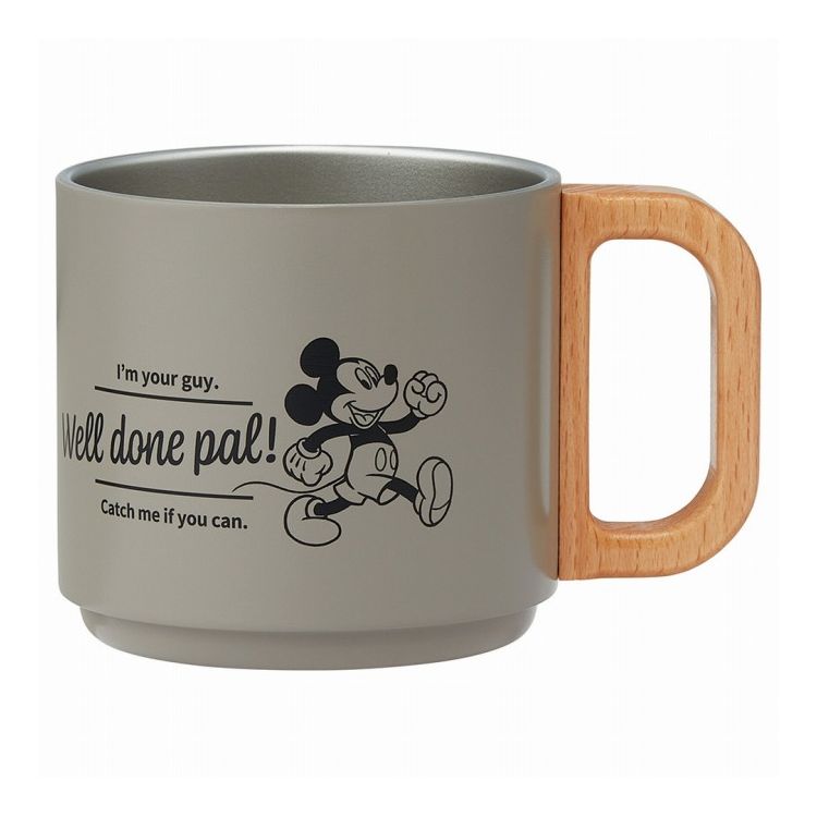 ディズニー Disney ミッキーマウス スタッキング ステンレスマグ 350ml 保温 保冷 持ち手付 コップ キ..
