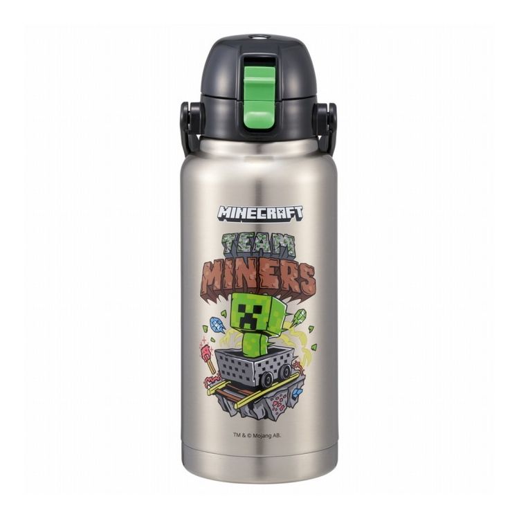 Minecraft マインクラフト ハンドル付き 直飲み 水筒 1000ml 保冷専用 持ち手 ダイレクト ステンレス S..
