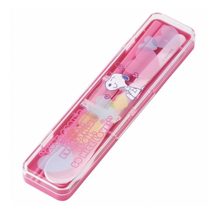 SNOOPY スヌーピー クリア ピンク 箸 スプーン コンビセット カチカチ鳴らない CCS...