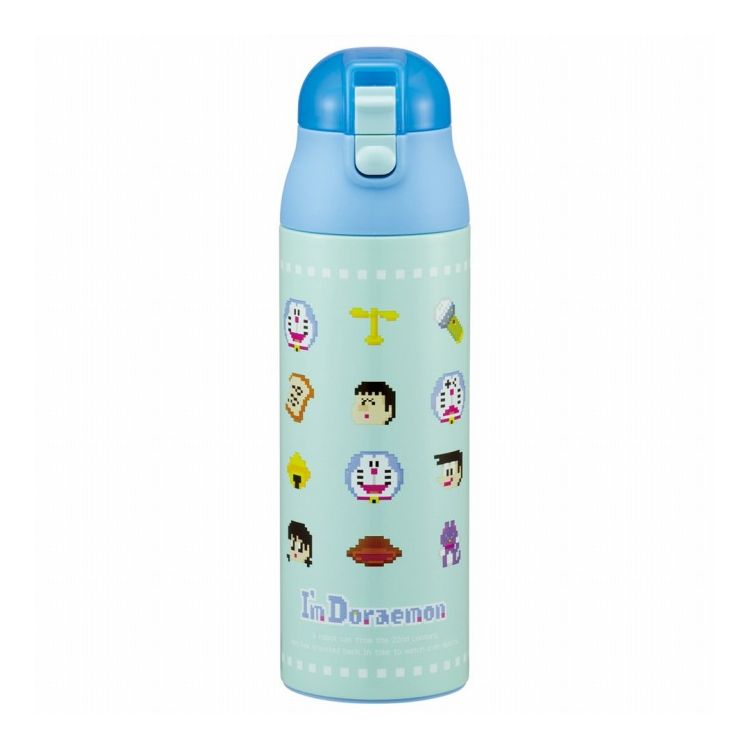 ドラえもん ドットデザイン ステンレス マグ ボトル 500ml ロック 付き ワンプッシ...